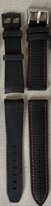 Dwa czarne paski do zegarka mocowanie 22 mm