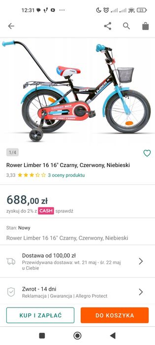 Rower BMX limbe boy 16