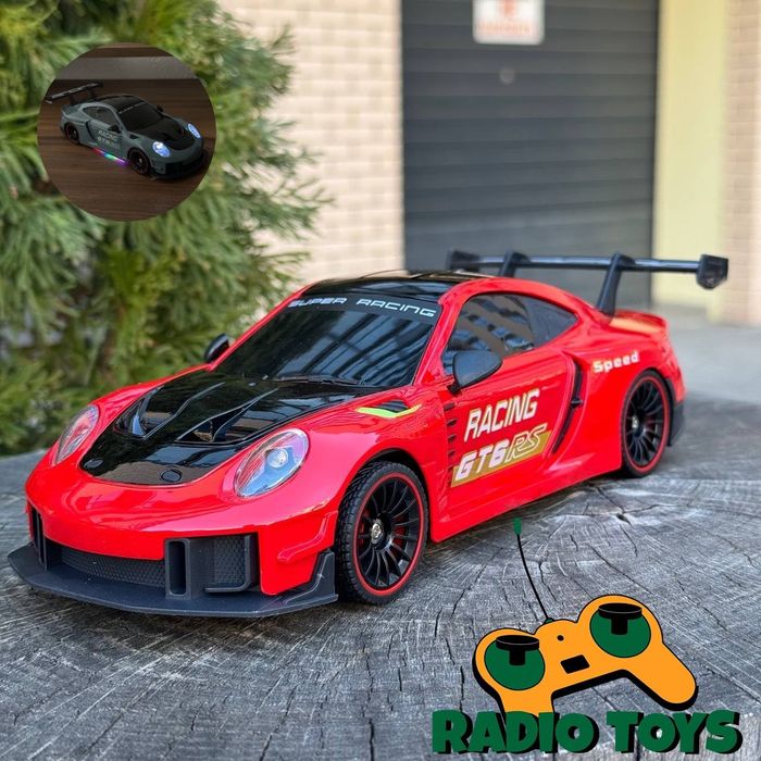 Дрифт машинка с паром на радиоуправлении Porsche 911 GT6 RS Красная