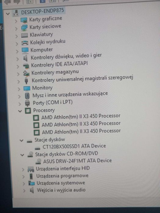 Komputer stacjonarny, AMD, 8Gb ram, SSD 120Gb, Win 10