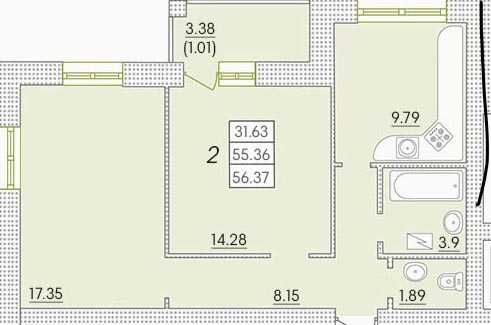 2-rooms apartment apartment by the address st. Dachnaya (area 57 m²) - Atlanta.ua - photo 15