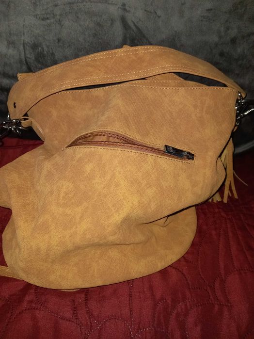 Torebka beżowa listonoszka boho