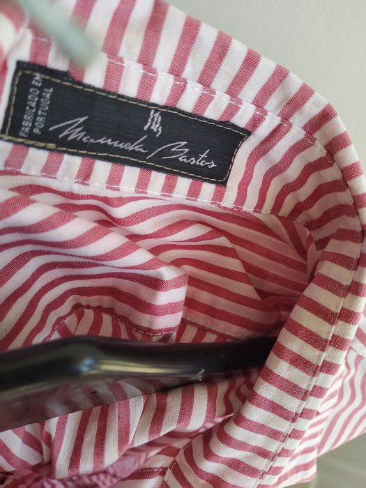 Blusa com flores às riscas - Manuela Bastos- Tamanho L / XL