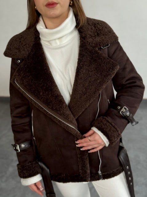 Дублянка d-victory, натуральна замша, 48/50, шоколад