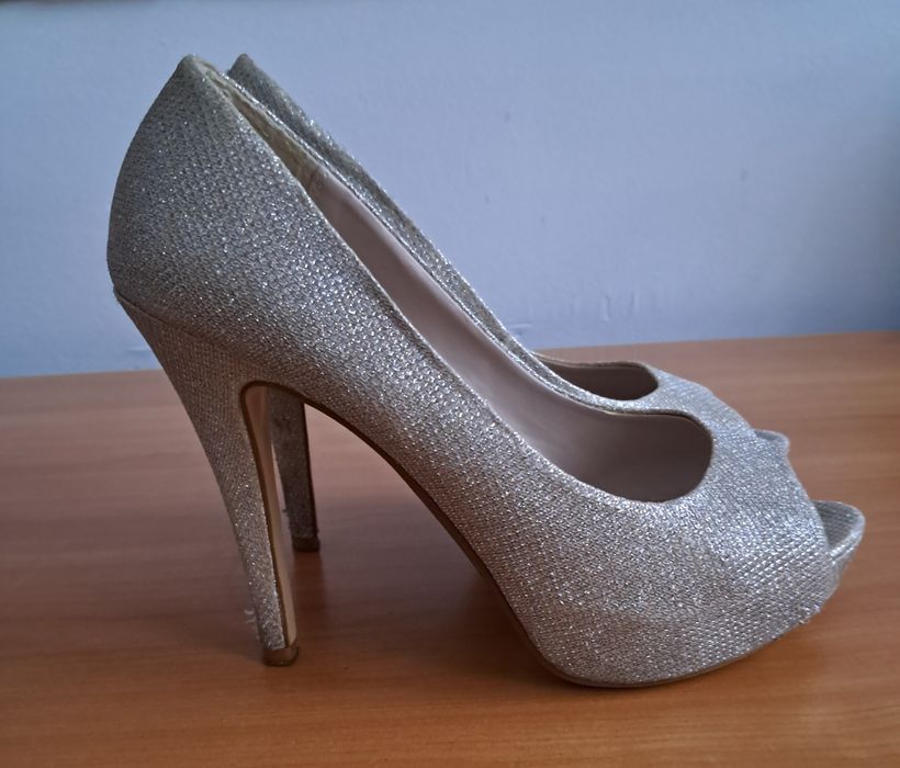 Złote czułenka 39 obcas platforma sylwester