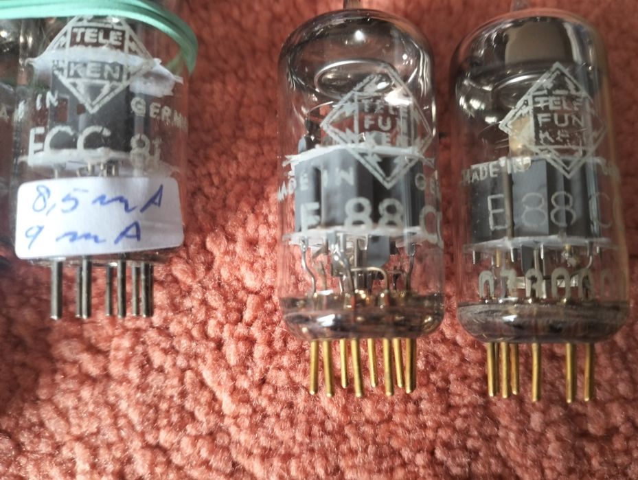 Válvulas testadas para audio novas e semi novas, E88CC Siemens Amperex