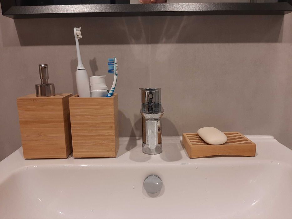 Bambusowe akcesoria lazienkowe zestaw Ikea Dragan