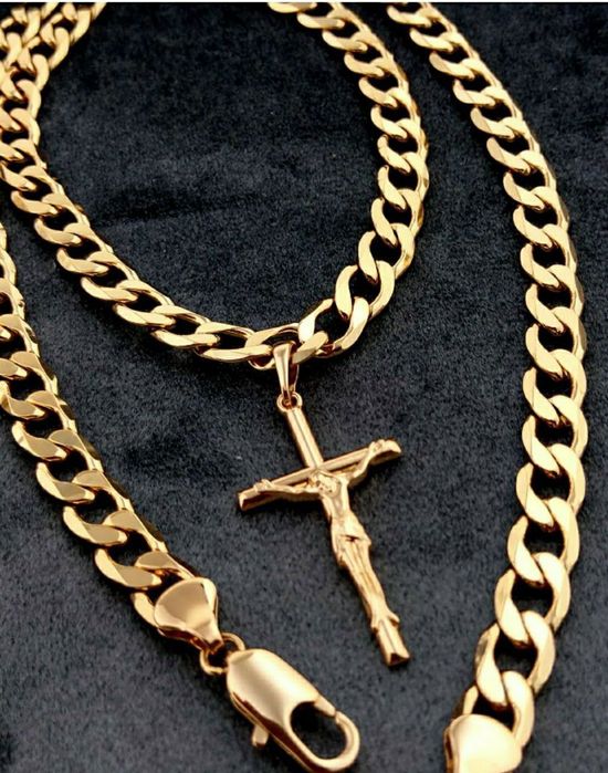 Złoty Pozłacany łańcuszek męski pancerka 10 mm Gwarancja