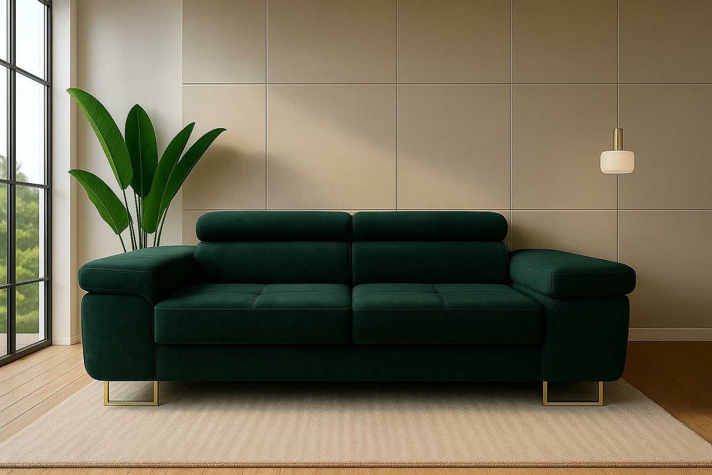 Kanapa LIVIO sofa 2 osobowa 200 cm regulowane zagłówki funkcja spania