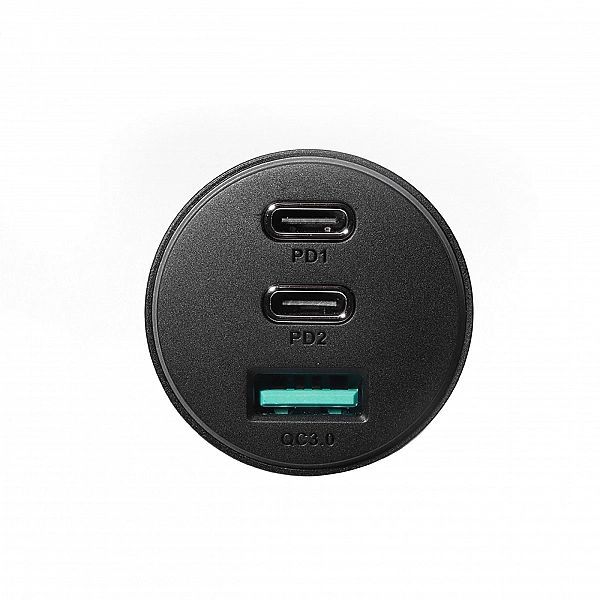 Joyroom ładowarka samochodowa 70w z 3 portami: Usb, 2 x Usb C czarna (