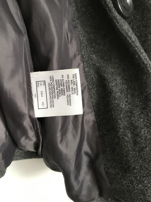 Szary wełniany płaszcz Damart oversize L 40 S M wool jacket