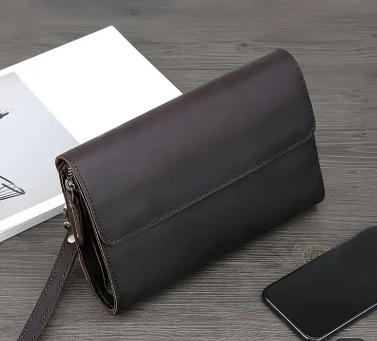 100% кожа Мужской Клач Барсетка.