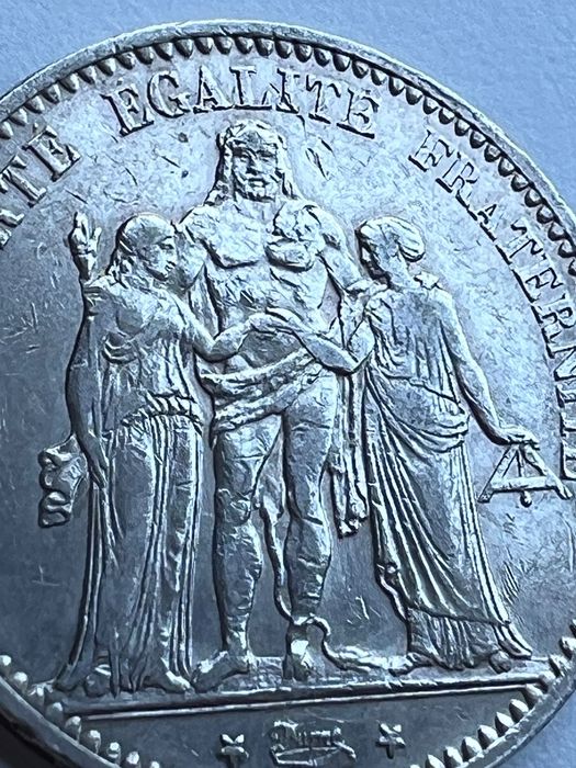 Francja Herkules 5 Francs 1873 srebro 25 gram