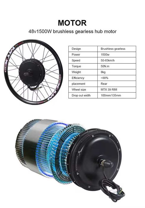 Zestaw do konwersji E-BIKE KIT 1500W 48V