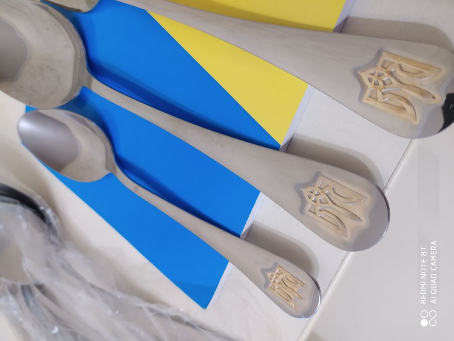 Подарочные столовые приборы.Вилка,ложка Герб Украины' Тризуб'