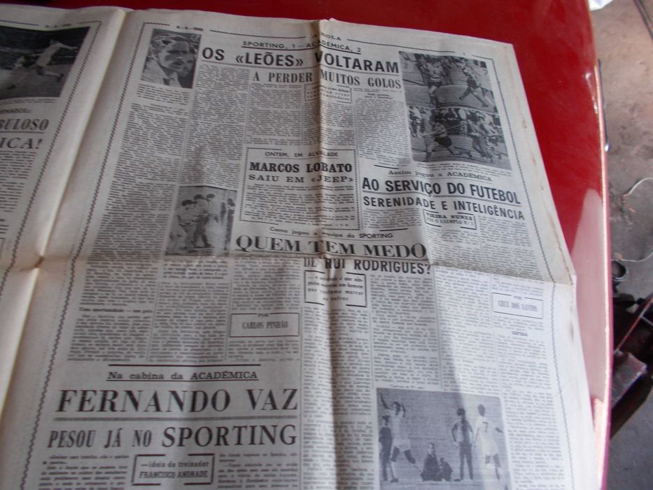 A Bola. 9 Junho 1969. Sporting 1 Académica 2.