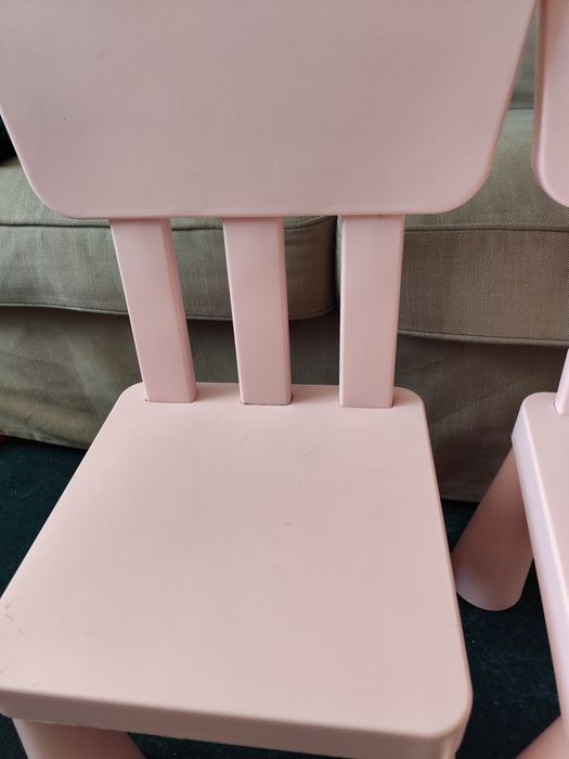 Krzesełka mammut Ikea dla dzieci jasny róż