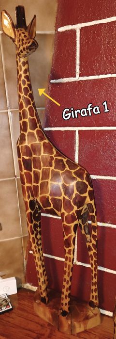 Conjunto 4 Girafas de Madeira (Artesanato Africano )