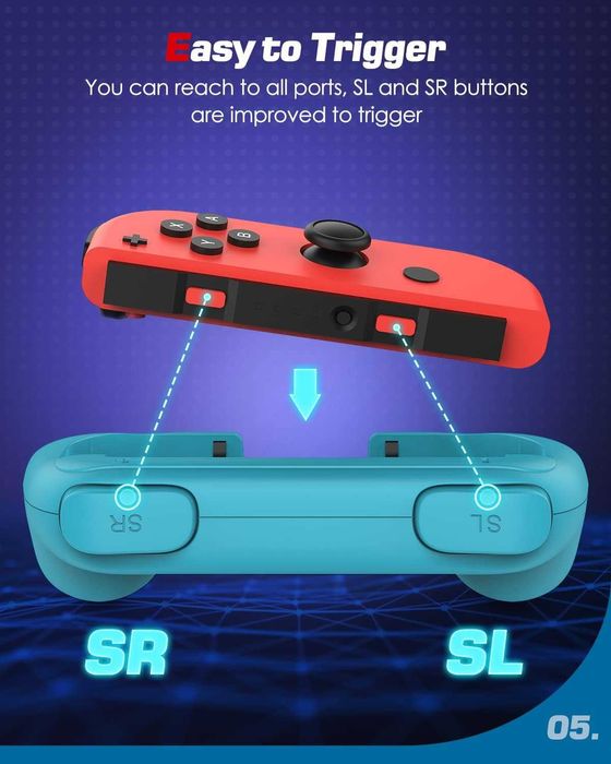 MoKo Uchwyty kompatybilne z kontrolerem Joy-Con Nintendo. 2 sztuki ABS