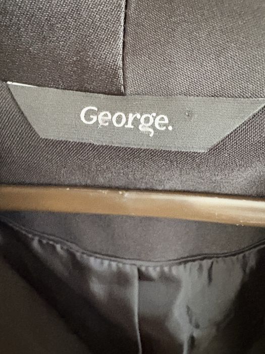 Żakiet george 38 czarny smoking krótki podszewka
