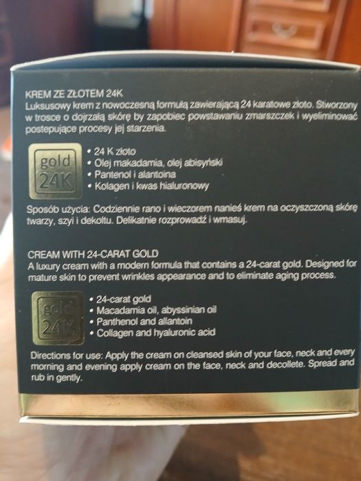 Krem do twarzy z 24 karatowym zlotem