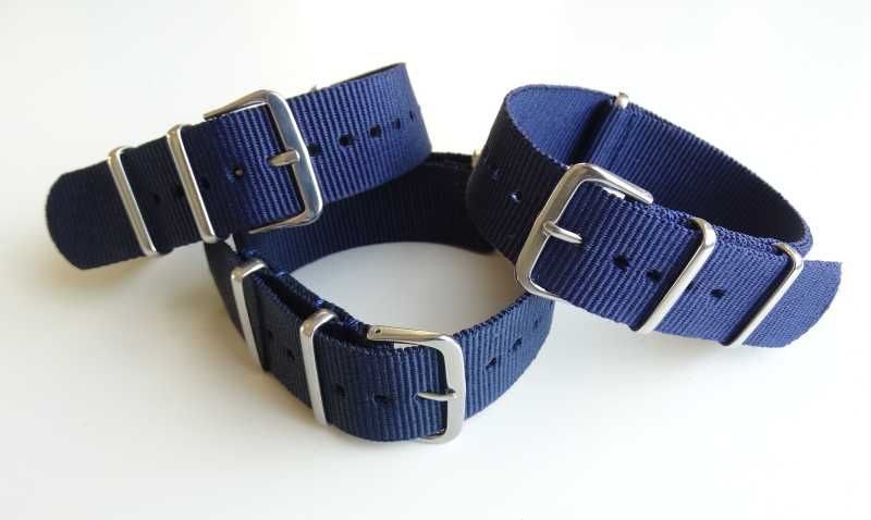 Pasek NATO do zegarka 18mm 20mm 22mm nylonowy parciany czarny zielony