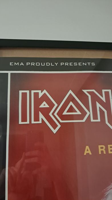 pôster raro iron maiden 1993 - gotemburgo - original e emoldurado