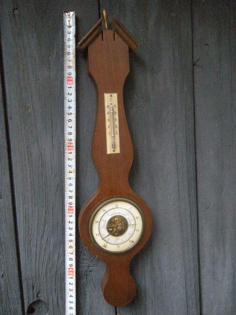 stary niemcy barometr wiszący pogodynka termometr niemiecki drewno
