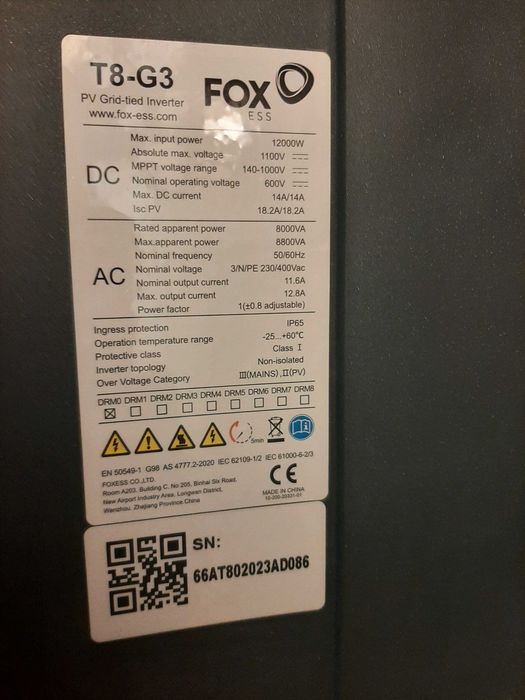 Falownik jednokanałowy FOX ESS T8-G3
