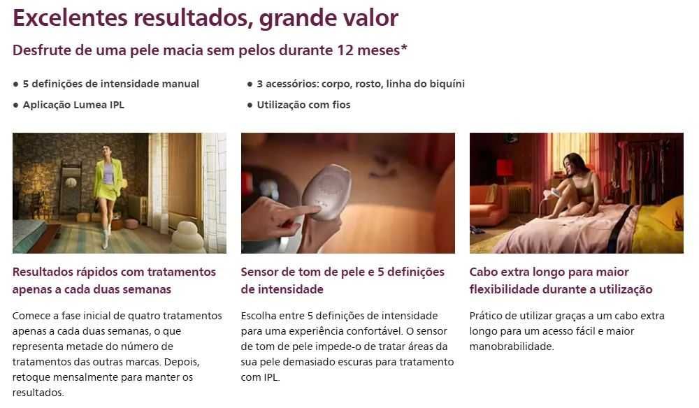 Depiladora PHILIPS IPL Lumea Advanced SC1999 (3 cabeças) como NOVA