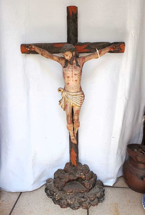 Crucifixo Madeira Barroco Grande Dimensão
