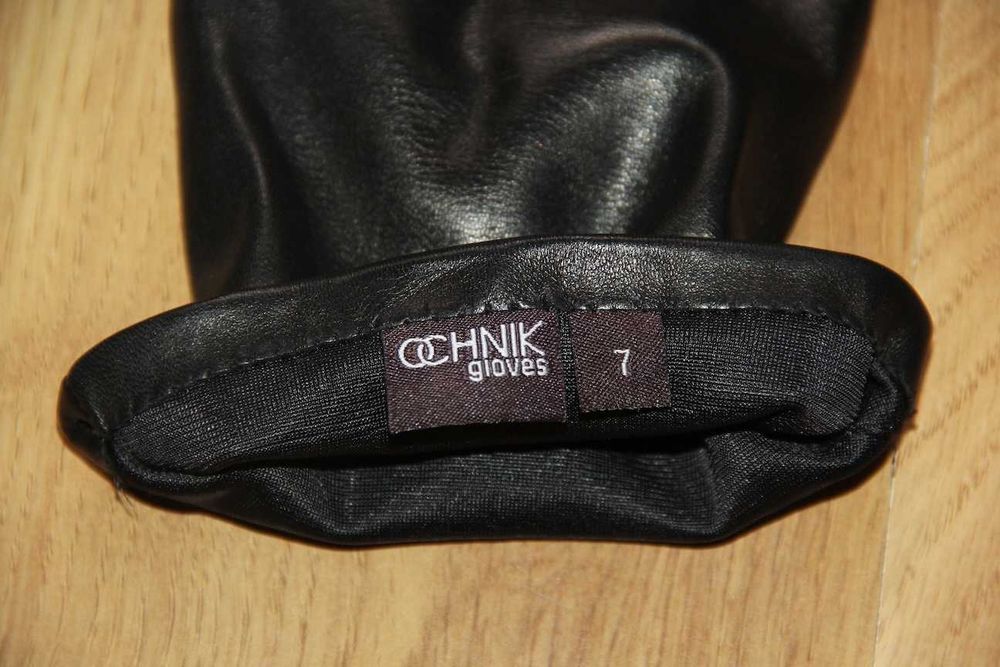 OCHNIK skóra skórzane czarne długie rękawiczki łokieć naturalna