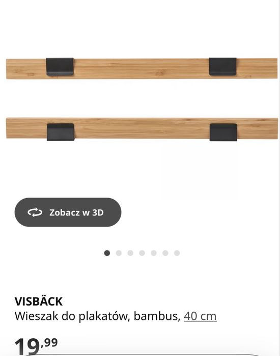 IKEA VISBÄCK Wieszak do plakatów, bambus 40cm