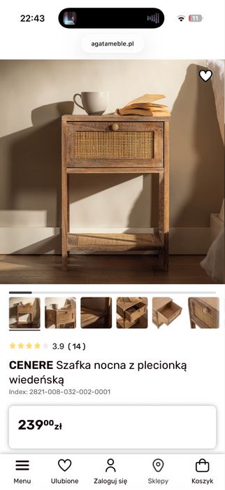 Komplet szafki nocne + lampy BOHO
