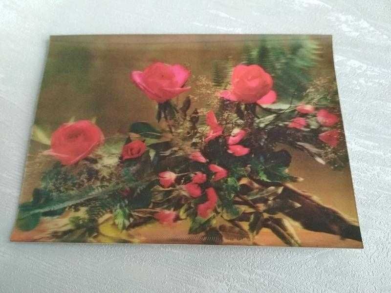 Вінтажна об'ємна листівка "квіти"