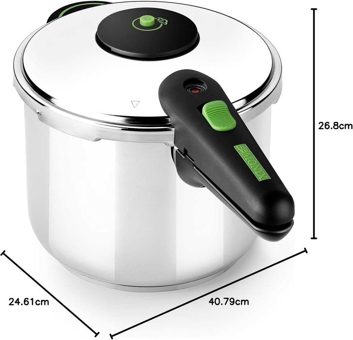 MONIX Presto panela de pressão 6 L, de aço inoxidável 18/10