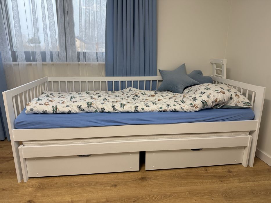 Łóżko dziecięce podwójne z szufladami 90x200