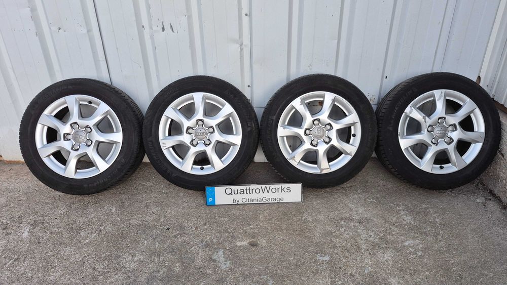 4 Jantes Originais Audi 16 Polegadas 5x112 ET42 7Jx16 + pneus 205/55 R16 Michelin meio piso