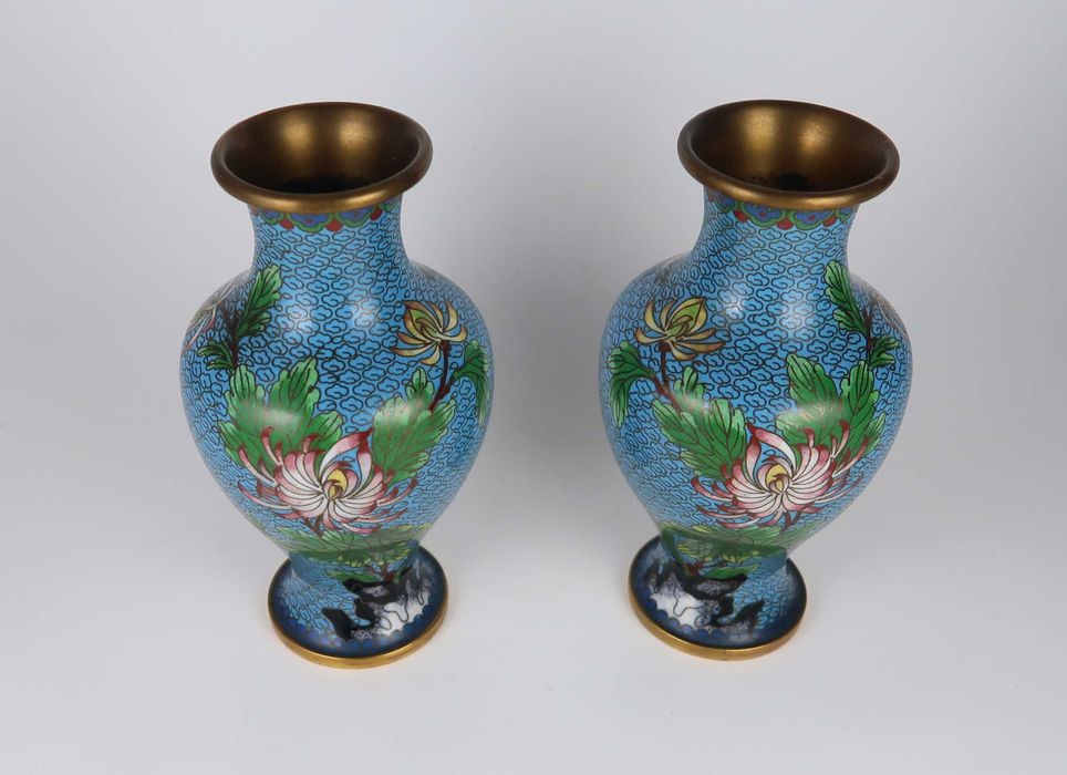 Par de Jarras Cloisonné China 17 cm