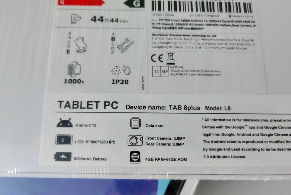 Якісний планшет 8/64ГБ Pritom Tab 8 PLUS New Android + подарунок