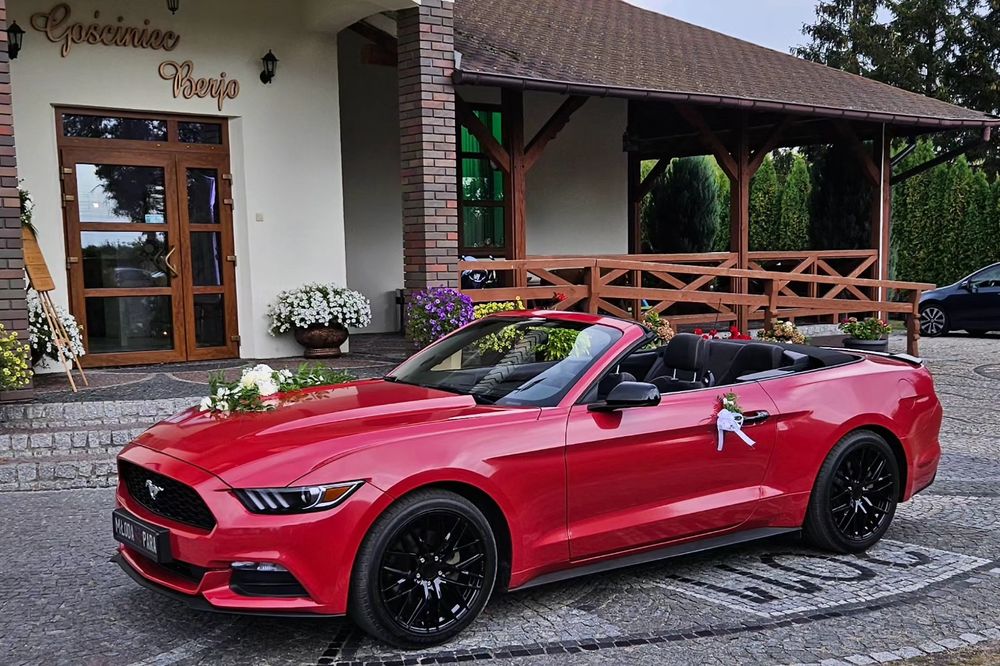 Auto do ślubu, ford Mustang, wynajem auta, samochód na wesele. Cabrio