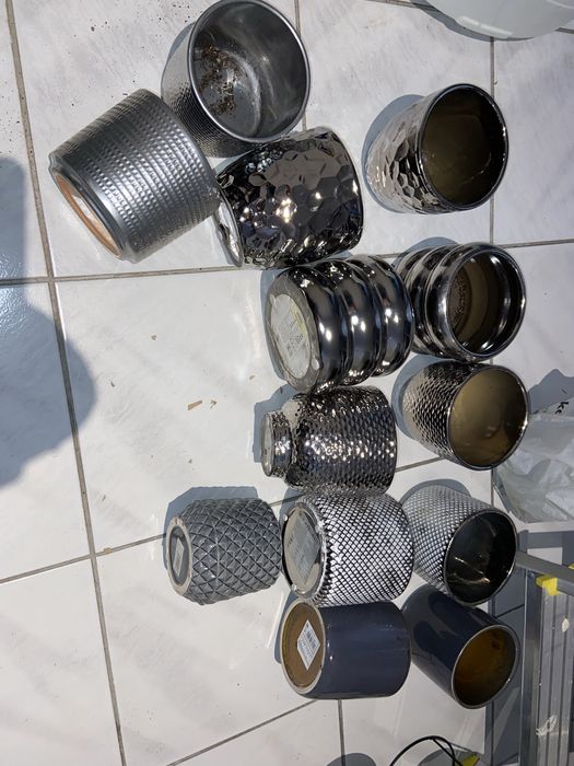 Doniczki oslonki srebrne