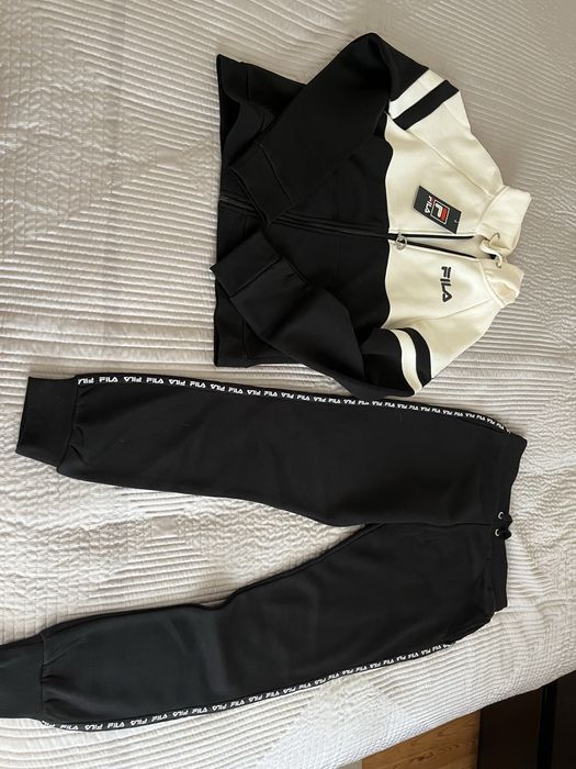 Fato treino FILA cardado preto e branco