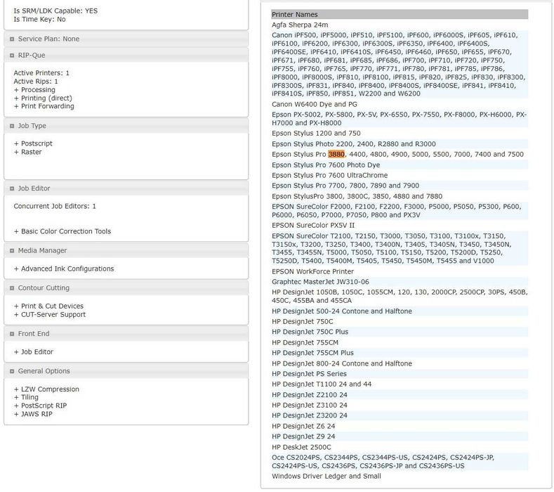 ONYX RIP Center 7  plotery i drukarki do 24" Epson Canon HP Agfa OCE