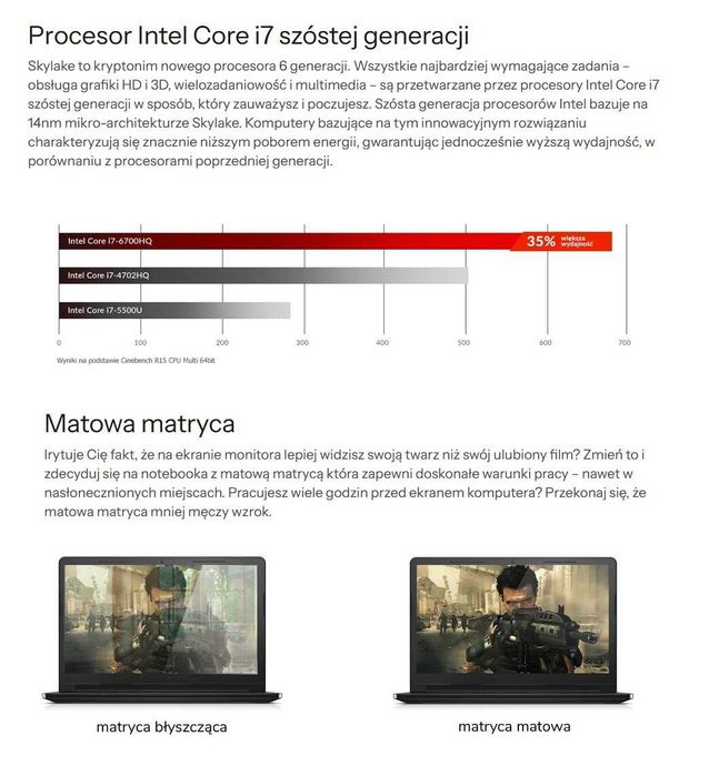 Laptop Lenovo Intel Core i7-6700HQ 3,5GHz 1,5TB RAM 16GB GeForceGTX950