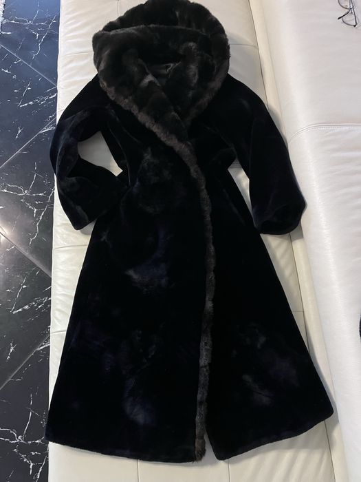 Оксамитова шуба халат під норку