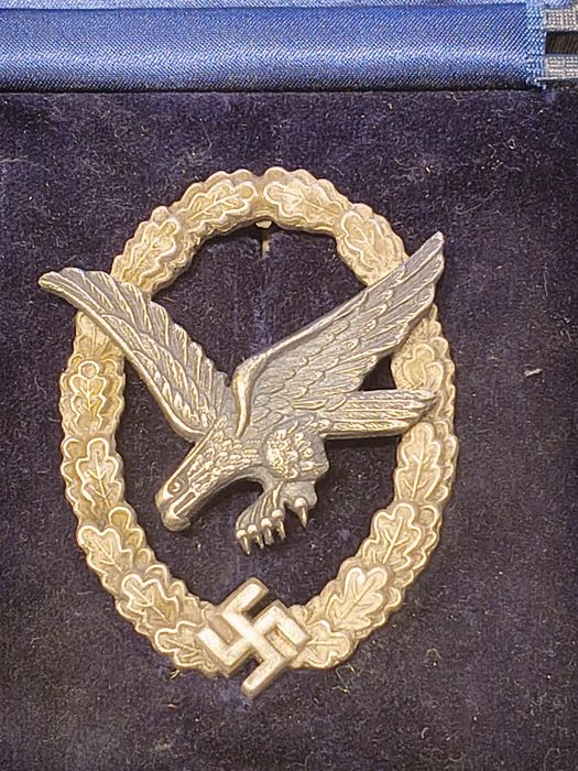 Militaria III Reich Distintivo Luftwaffe Artilheiro aérea no estojo