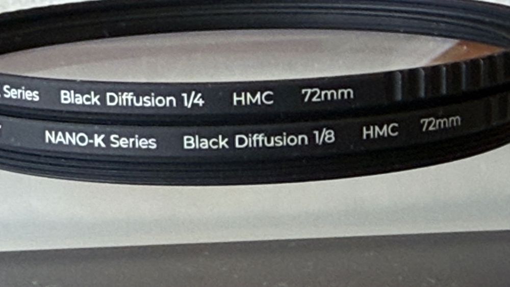 Sprzedam zestaw - dwa filtry K&F Black Diffusion 1/4 i 1/8 (72 mm).
