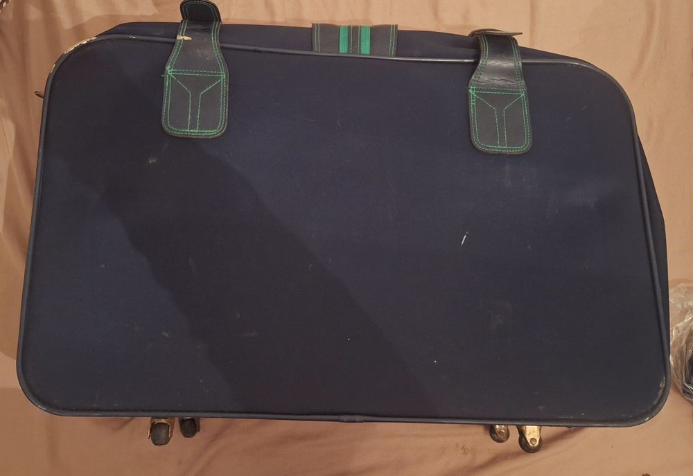 Mala de viagem grande azul e verde