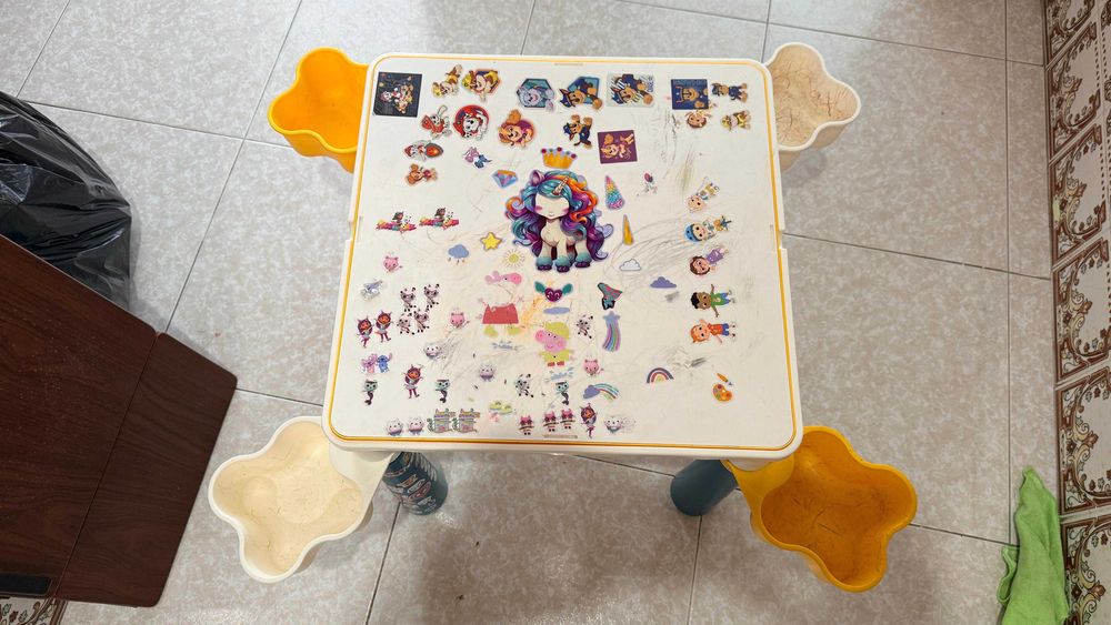 Mesa de Atividades Infantil Multifunções Lego + Cadeira
